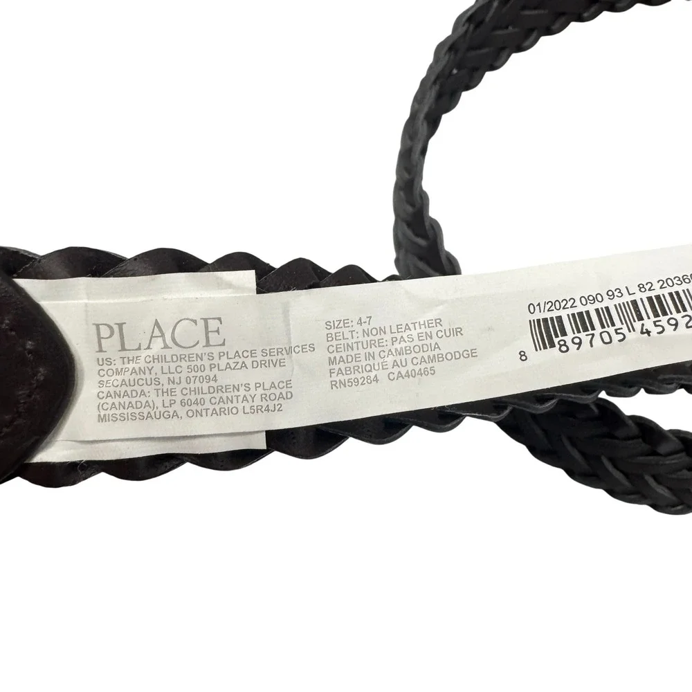 The‎ Children's Place Brown Braided Belt - Size 4-7 Kids Boys Girls